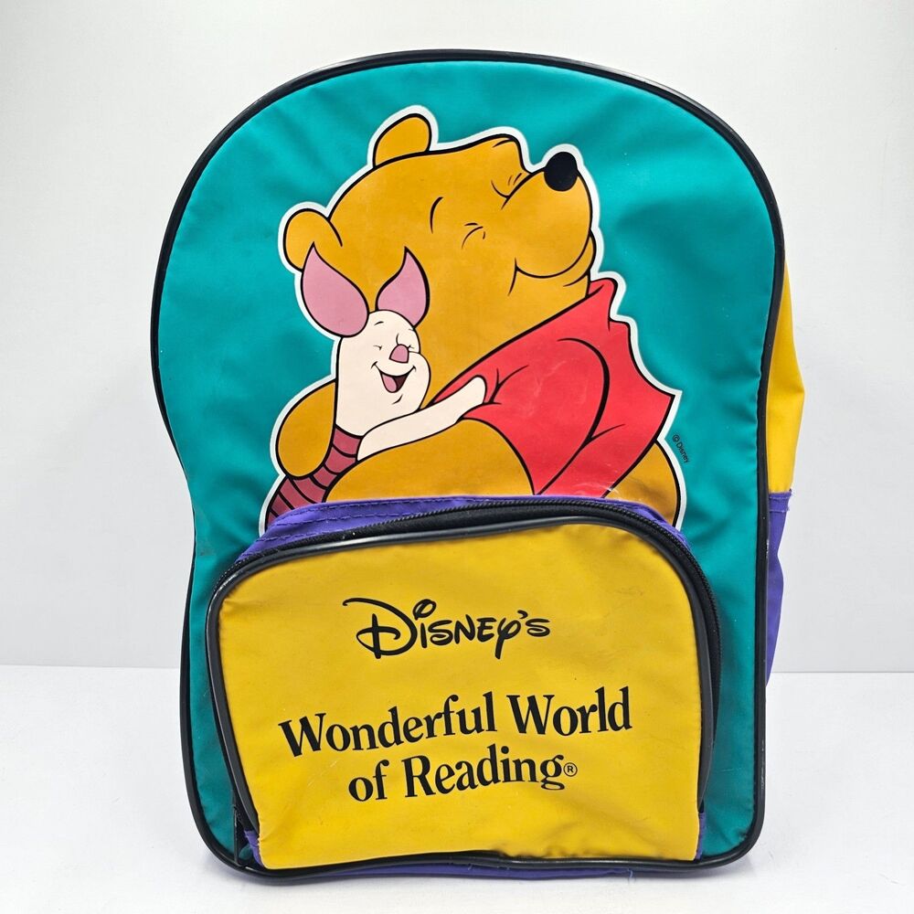 Vintage Disney Winnie the Pooh Backpack Wonderful World of Reading Piglet Kids
